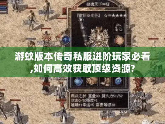 游蚊版本传奇私服进阶玩家必看,如何高效获取顶级资源?