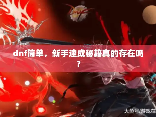 dnf简单，新手速成秘籍真的存在吗？