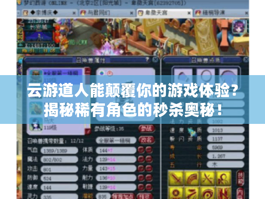 云游道人能颠覆你的游戏体验?揭秘稀有角色的秒杀奥秘! 云游道人能颠覆你的游戏体验?揭秘稀有角色的秒杀奥秘!