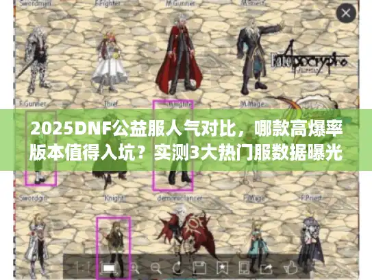 2025DNF公益服人气对比，哪款高爆率版本值得入坑？实测3大热门服数据曝光