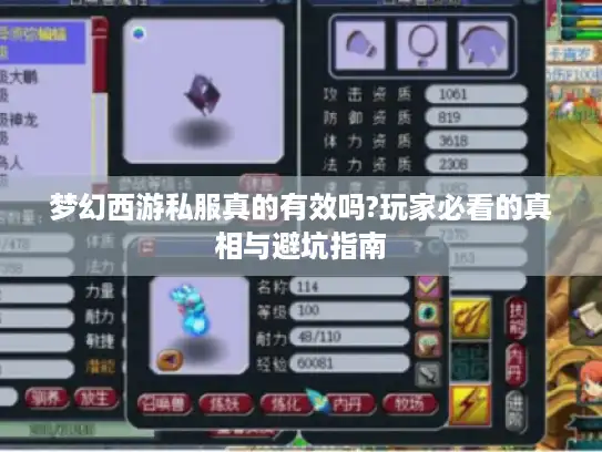 梦幻西游私服真的有效吗?玩家必看的真相与避坑指南