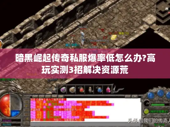 暗黑崛起传奇私服爆率低怎么办?高玩实测3招解决资源荒