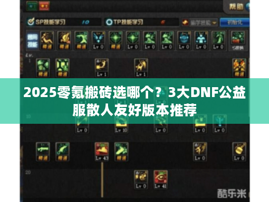 2025零氪搬砖选哪个？3大DNF公益服散人友好版本推荐