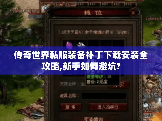 传奇世界私服装备补丁下载安装全攻略,新手如何避坑?
