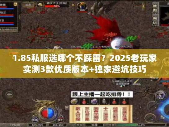 1.85私服选哪个不踩雷？2025老玩家实测3款优质版本+独家避坑技巧
