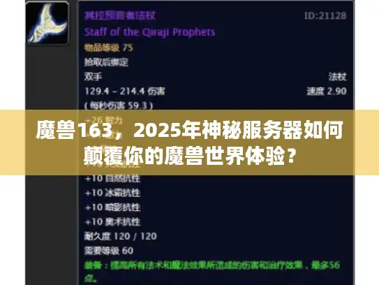魔兽163，2025年神秘服务器如何颠覆你的魔兽世界体验？