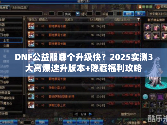 DNF公益服哪个升级快?2025实测3大高爆速升版本+隐藏福利攻略 DNF公益服哪个升级快?2025实测3大高爆速升版本+隐藏福利攻略
