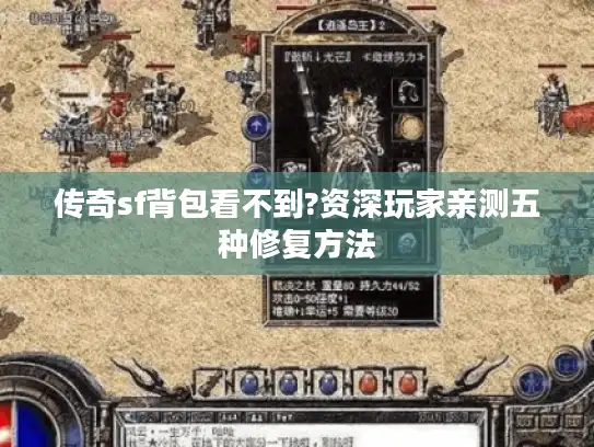传奇sf背包看不到?资深玩家亲测五种修复方法 传奇sf背包看不到?资深玩家亲测五种修复方法