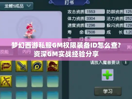 梦幻西游私服GM权限装备ID怎么查?资深GM实战经验分享