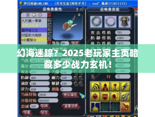幻海迷踪？2025老玩家主页暗藏多少战力玄机！