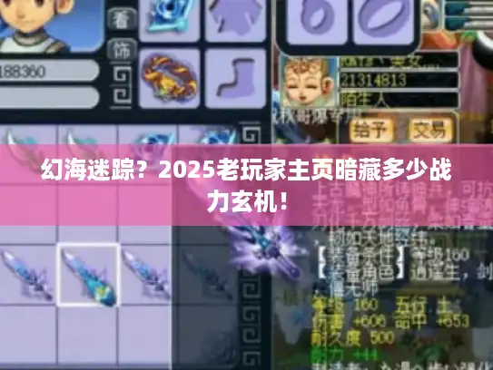 幻海迷踪？2025老玩家主页暗藏多少战力玄机！