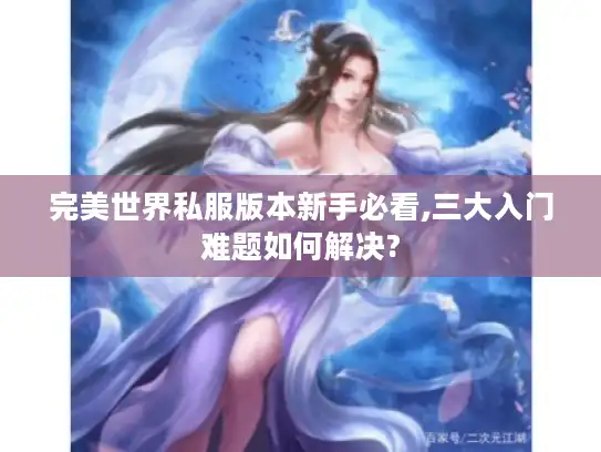 完美世界私服版本新手必看,三大入门难题如何解决?