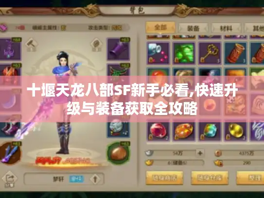 十堰天龙八部SF新手必看,快速升级与装备获取全攻略