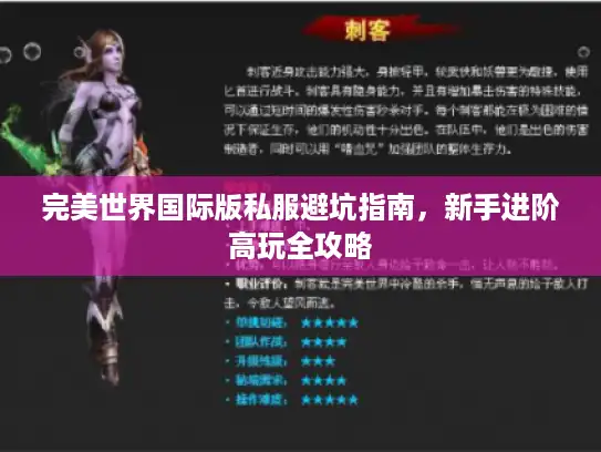 完美世界国际版私服避坑指南，新手进阶高玩全攻略