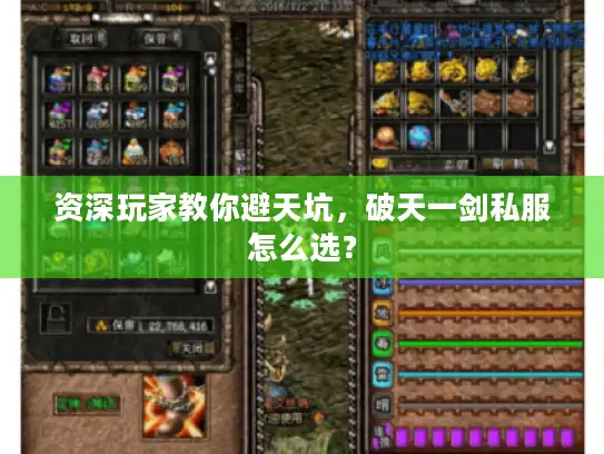 资深玩家教你避天坑，破天一剑私服怎么选？