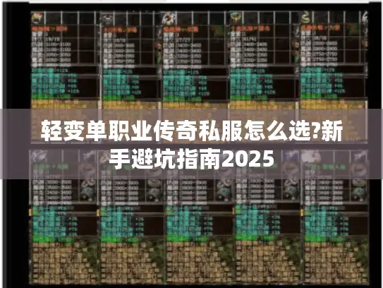 轻变单职业传奇私服怎么选?新手避坑指南2025