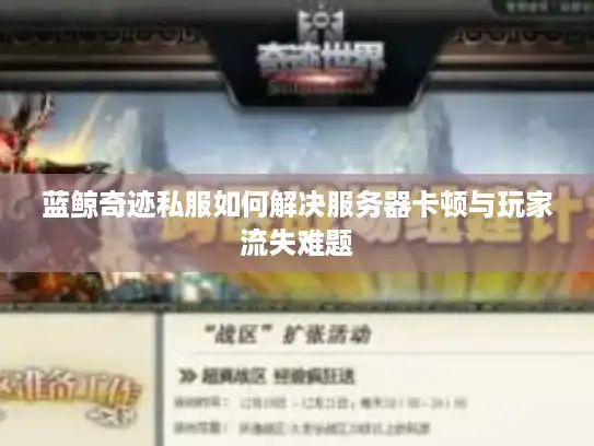 蓝鲸奇迹私服如何解决服务器卡顿与玩家流失难题