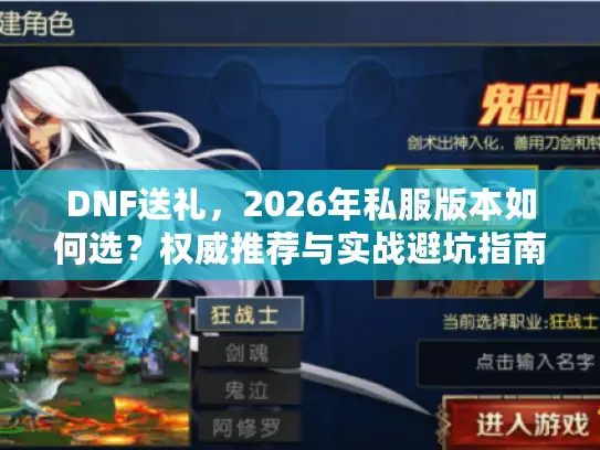 DNF送礼，2026年私服版本如何选？权威推荐与实战避坑指南