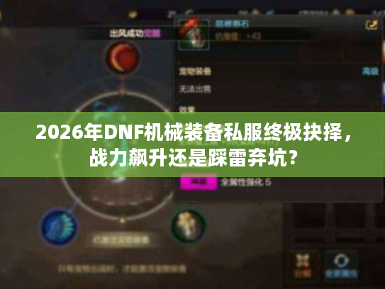 2026年DNF机械装备私服终极抉择，战力飙升还是踩雷弃坑？