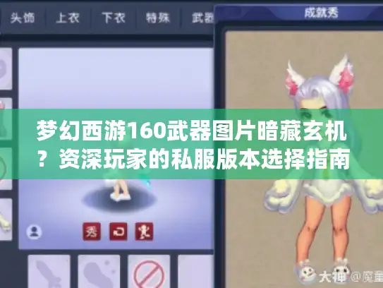梦幻西游160武器图片暗藏玄机？资深玩家的私服版本选择指南