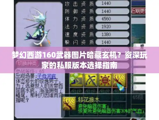 梦幻西游160武器图片暗藏玄机？资深玩家的私服版本选择指南