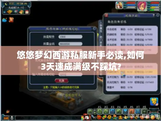 悠悠梦幻西游私服新手必读,如何3天速成满级不踩坑?