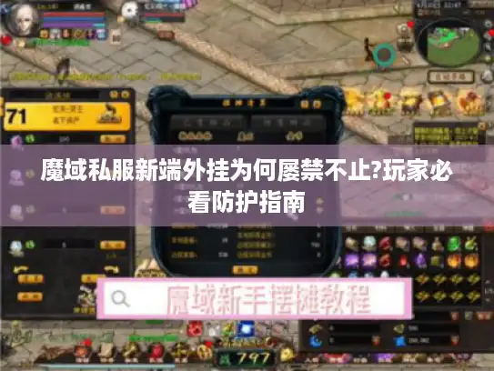 魔域私服新端外挂为何屡禁不止?玩家必看防护指南