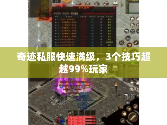 奇迹私服快速满级，3个技巧超越99%玩家