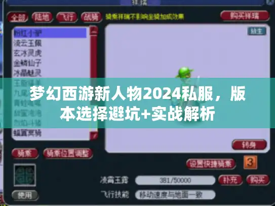 梦幻西游新人物2024私服，版本选择避坑+实战解析