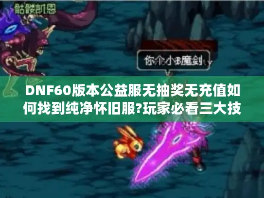 DNF60版本公益服无抽奖无充值如何找到纯净怀旧服?玩家必看三大技巧