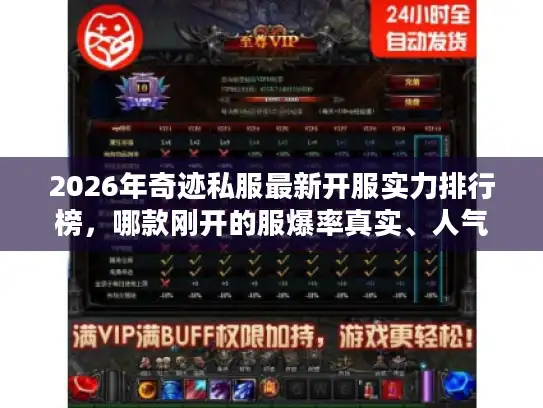2026年奇迹私服最新开服实力排行榜，哪款刚开的服爆率真实、人气稳？