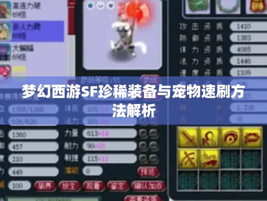 梦幻西游SF珍稀装备与宠物速刷方法解析