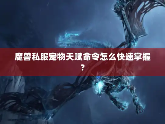 魔兽私服宠物天赋命令怎么快速掌握?