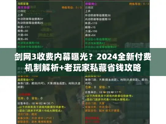 剑网3收费内幕曝光？2024全新付费机制解析+老玩家私藏省钱攻略
