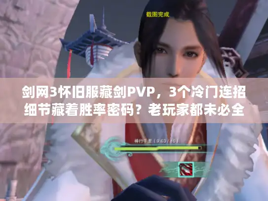 剑网3怀旧服藏剑PVP，3个冷门连招细节藏着胜率密码？老玩家都未必全懂