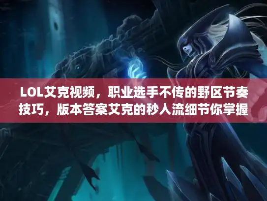 LOL艾克视频，职业选手不传的野区节奏技巧，版本答案艾克的秒人流细节你掌握了吗？