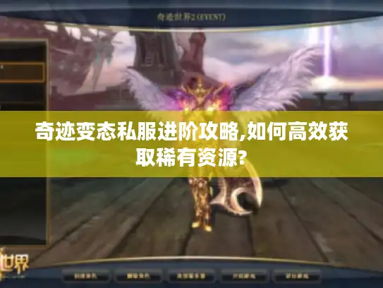 奇迹变态私服进阶攻略,如何高效获取稀有资源?