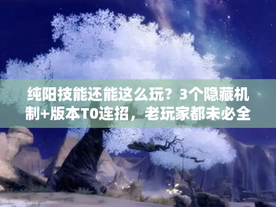 纯阳技能还能这么玩？3个隐藏机制+版本T0连招，老玩家都未必全懂