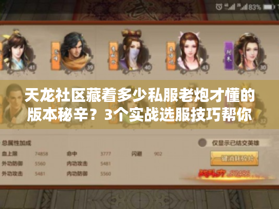 天龙社区藏着多少私服老炮才懂的版本秘辛?3个实战选服技巧帮你避坑 天龙社区藏着多少私服老炮才懂的版本秘辛?3个实战选服技巧帮你避坑