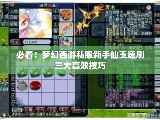必看！梦幻西游私服新手仙玉速刷三大高效技巧