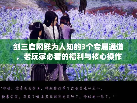 剑三官网鲜为人知的3个专属通道，老玩家必看的福利与核心操作