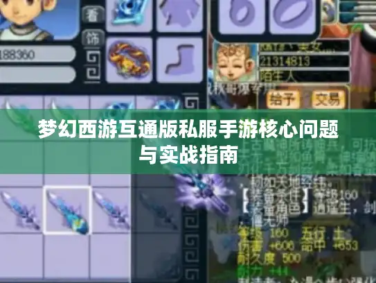 梦幻西游互通版私服手游核心问题与实战指南