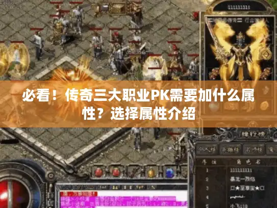 必看！传奇三大职业PK需要加什么属性？选择属性介绍