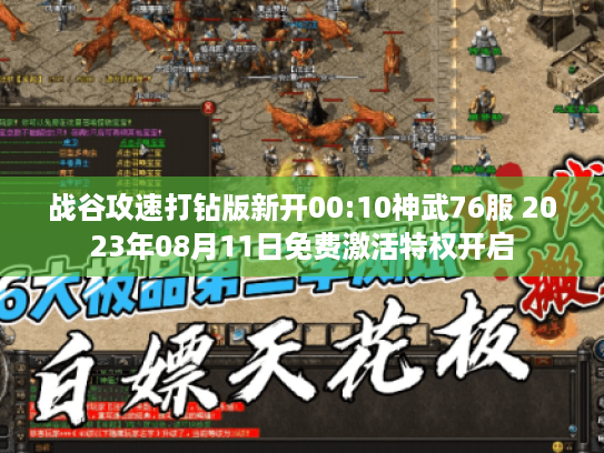 战谷攻速打钻版新开00:10神武76服 2023年08月11日免费激活特权开启 战谷攻速打钻版新开00:10神武76服 2023年08月11日免费激活特权开启