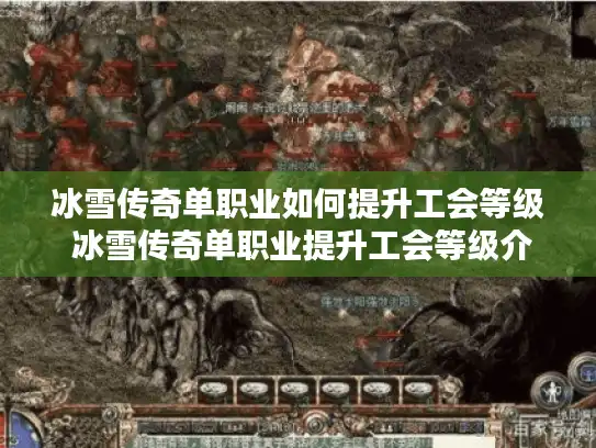 冰雪传奇单职业如何提升工会等级 冰雪传奇单职业提升工会等级介绍