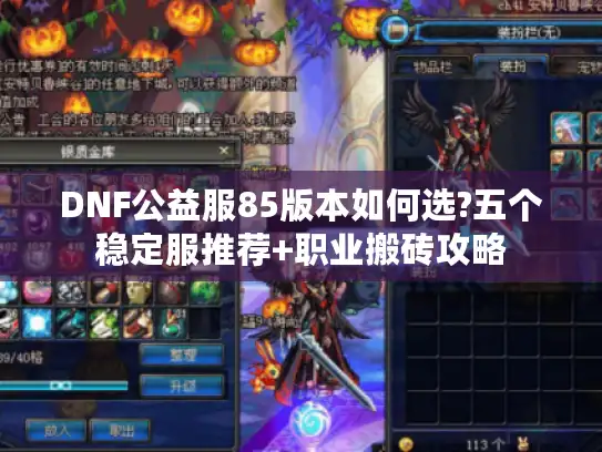DNF公益服85版本如何选?五个稳定服推荐+职业搬砖攻略 DNF公益服85版本如何选?五个稳定服推荐+职业搬砖攻略