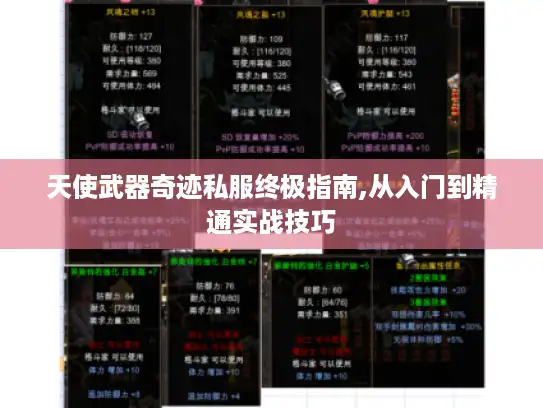 天使武器奇迹私服终极指南,从入门到精通实战技巧
