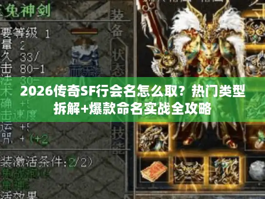 2026传奇SF行会名怎么取？热门类型拆解+爆款命名实战全攻略