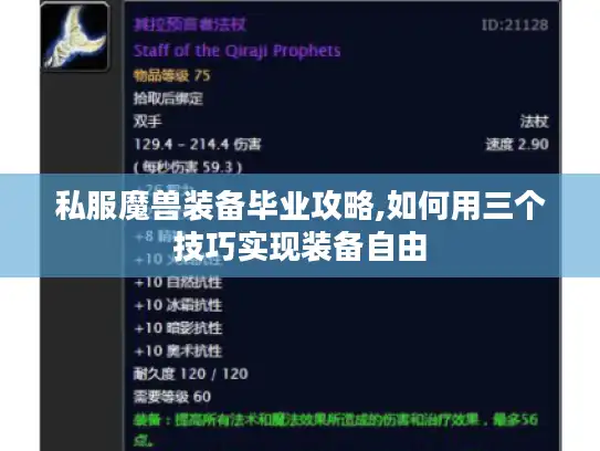 私服魔兽装备毕业攻略,如何用三个技巧实现装备自由