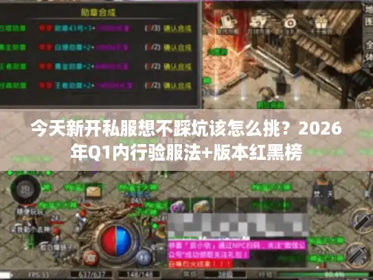 今天新开私服想不踩坑该怎么挑？2026年Q1内行验服法+版本红黑榜